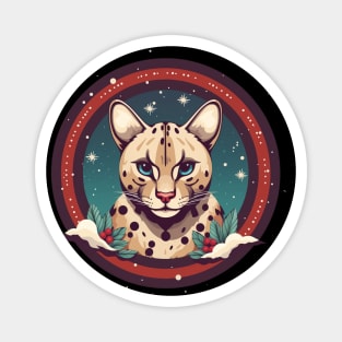Ocelot in Ornament, Love Cats Magnet